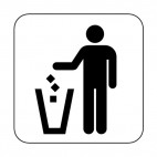 Litter disposal sign, decals stickers