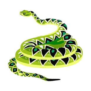 Green with white stripes snake more animals decals, decal sticker #10300