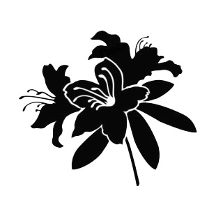 Hibiscus flower silhouette plants decals, decal sticker #15346