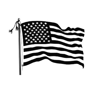 United states flag on a pole waving american flag decals, decal sticker ...